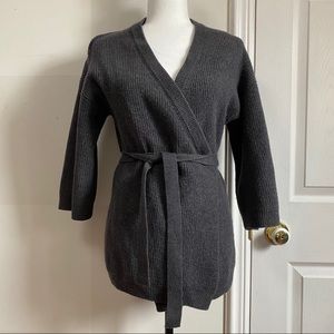 Aritzia Wilfred Free Grey Wool Wrap Top